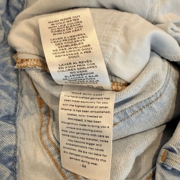 Good American Jeans The Weekender Boyfriend Raw Hem Light wash Size 14 - Picture 8 of 13